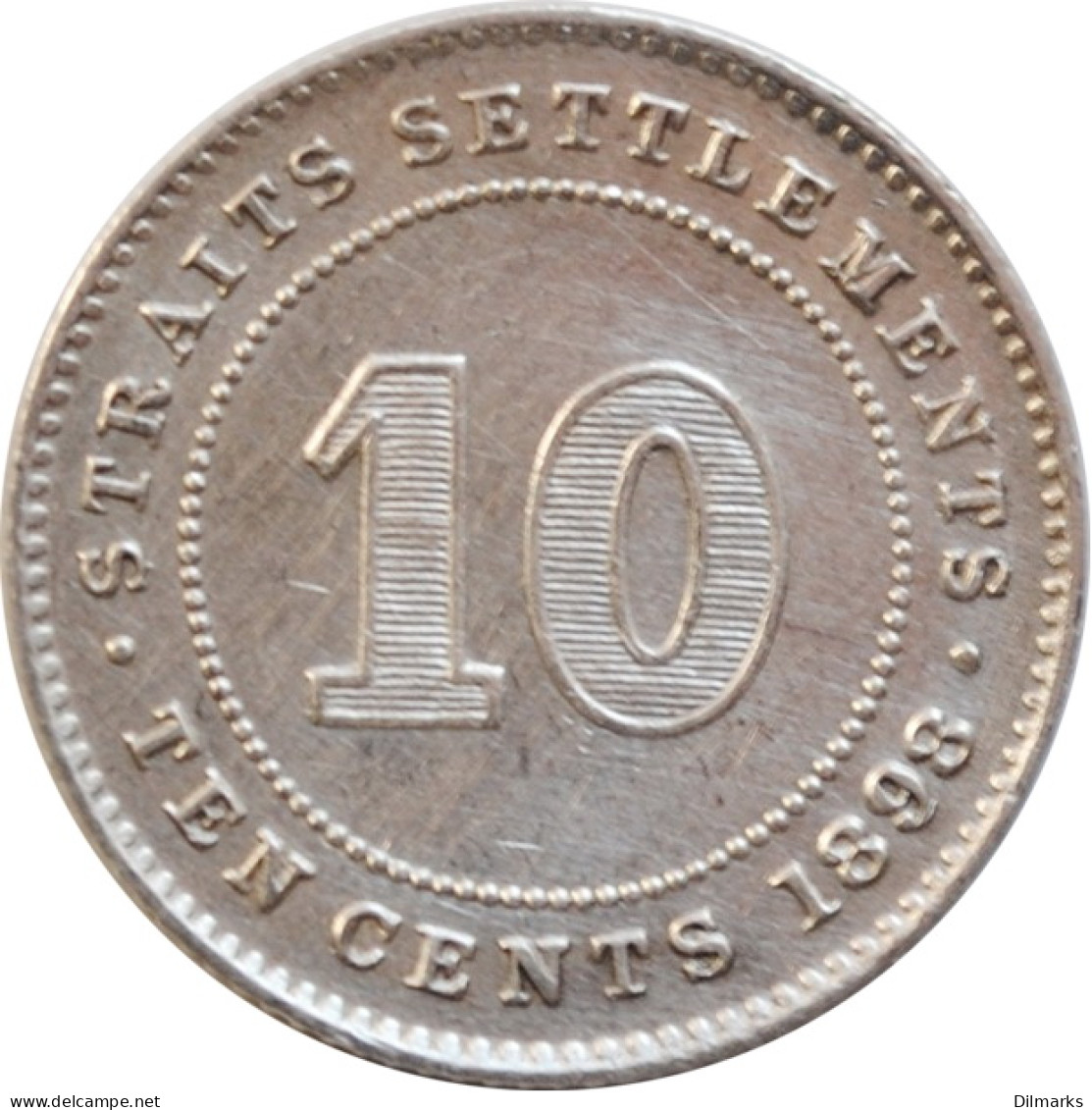 Straits Settlements 10 Cents 1898, AU, &quot;Queen Victoria (1845 - 1901)&quot; - Colonie