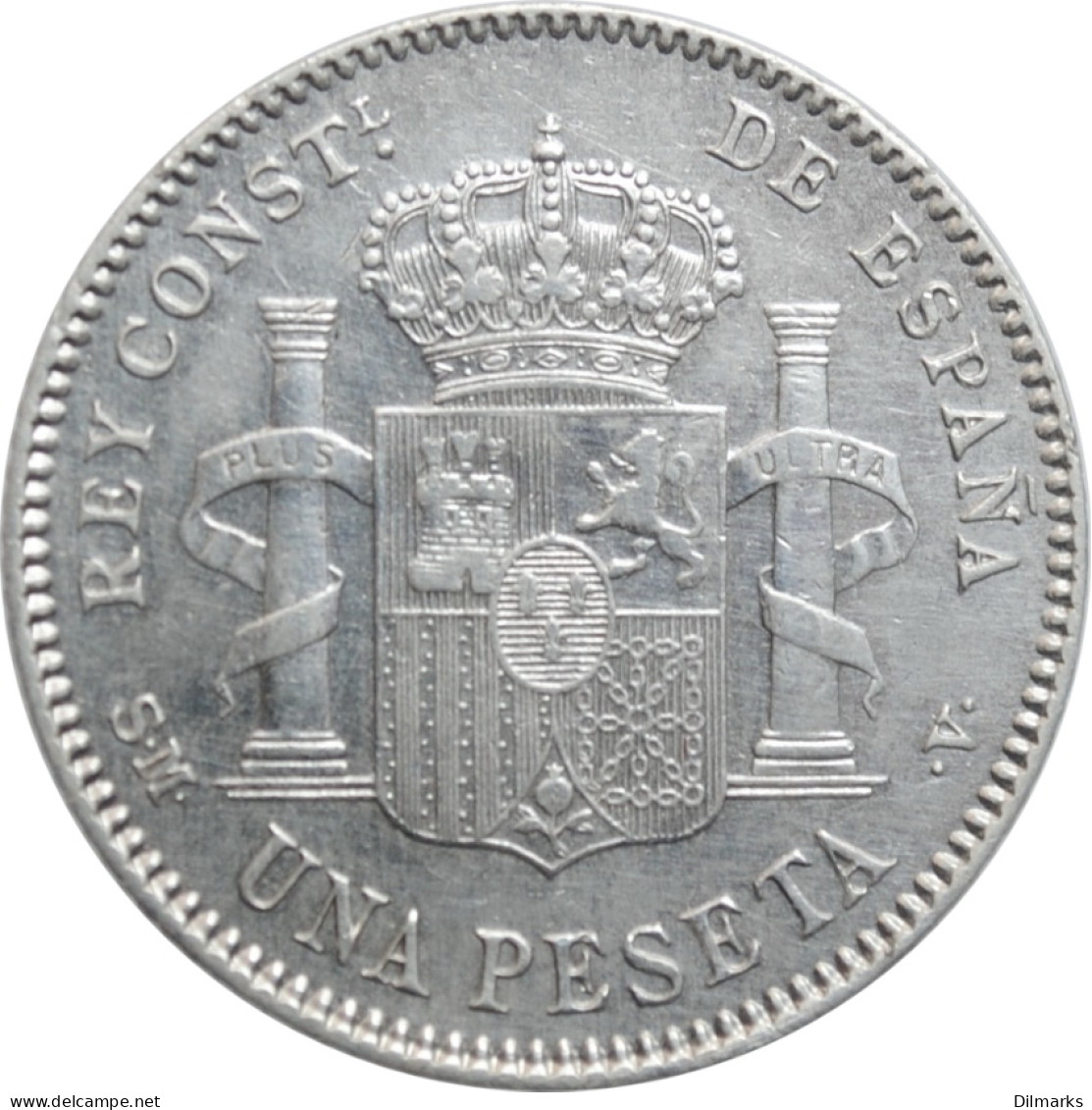 Spain 1 Peseta 1900 SMV, XF, &quot;King Alfonso XIII (1886 - 1931)&quot; - Other & Unclassified