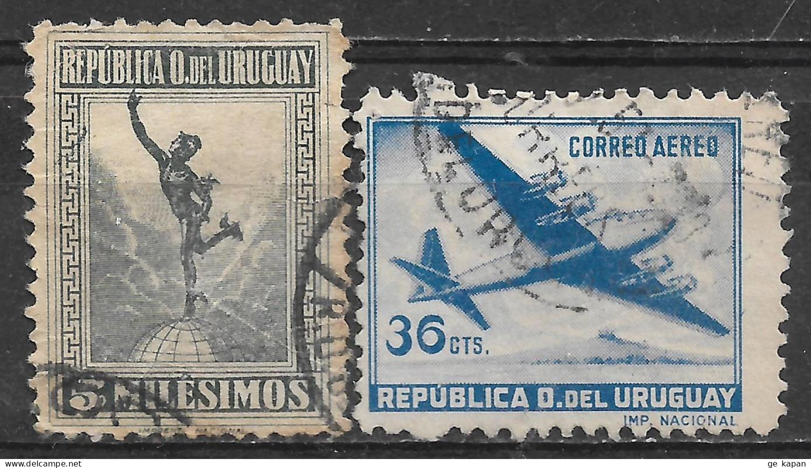 1922,1952 URUGUAY Set Of 2 Used Stamps (Scott # 239,C152) - Uruguay