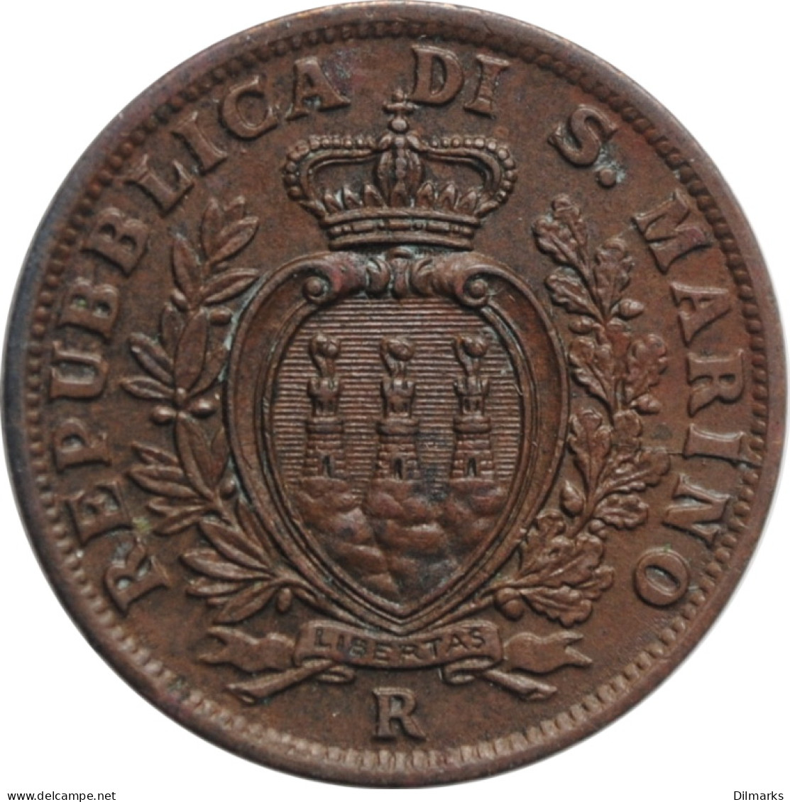 San Marino 5 Centesimi 1937 R, XF, &quot;Republic Of San Marino (1864 - 1938)&quot; - Saint-Marin