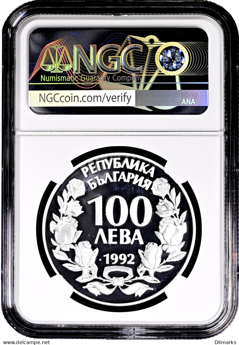 Bulgaria 100 Leva 1992, NGC PF68 UC, &quot;Endangered Species - Eagle&quot; - Bulgaria