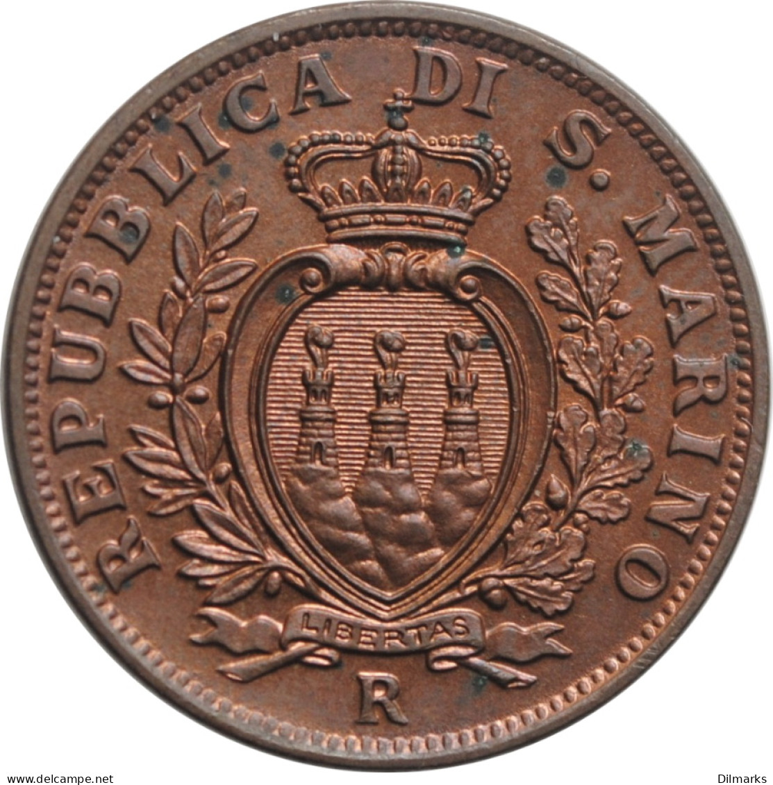 San Marino 10 Centesimi 1937 R, UNC, &quot;Republic Of San Marino (1864 - 1938)&quot; - San Marino
