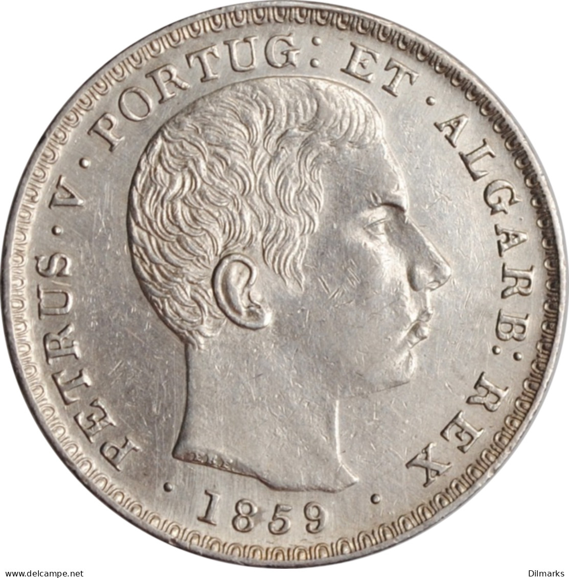 Portugal 500 Reis 1859, AU, &quot;King Pedro V (1853 - 1861)&quot; - Portugal