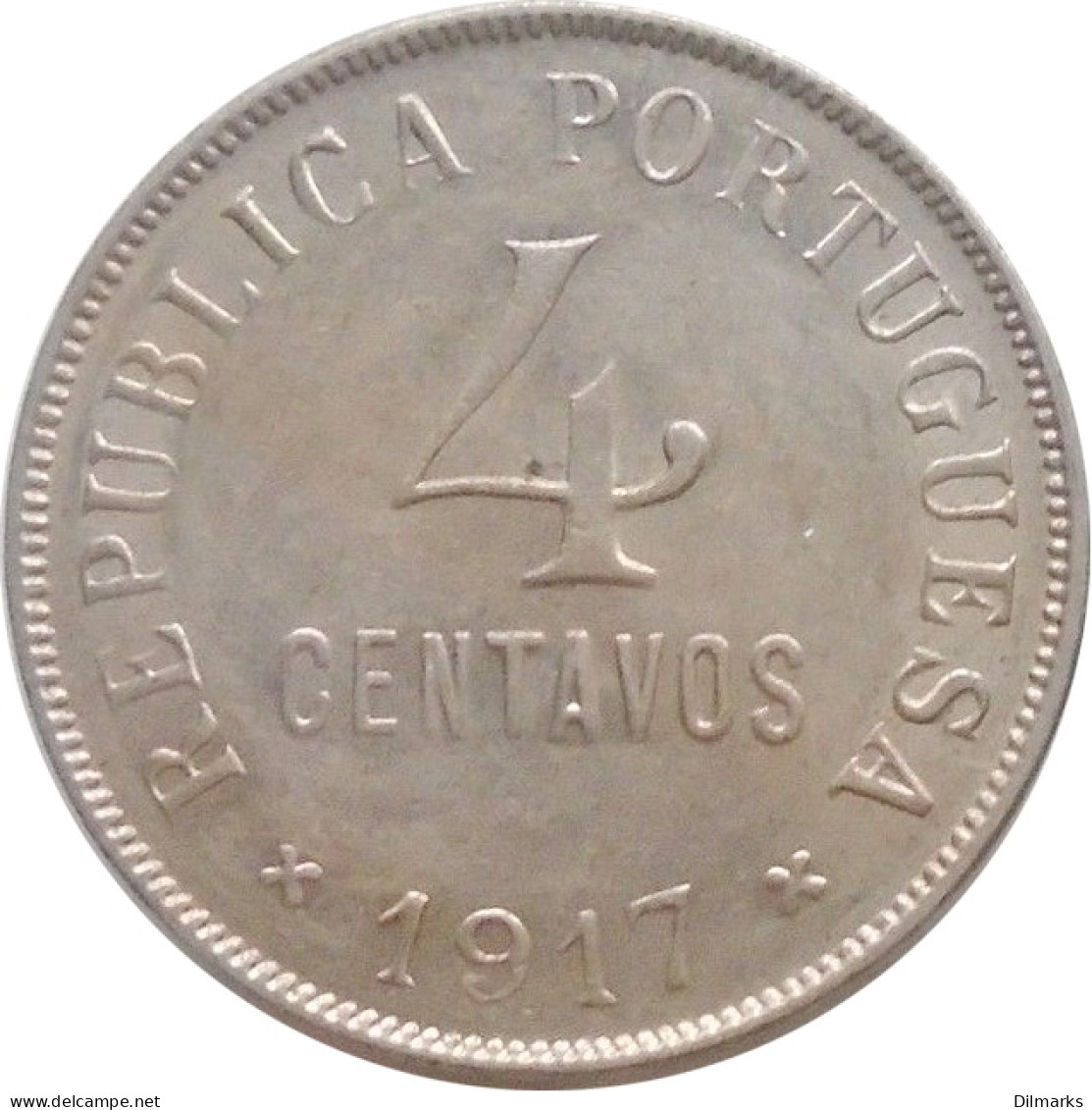 Portugal 4 Centavos 1917, UNC, &quot;Portuguese Republic (1910 - 1969)&quot; - Portogallo