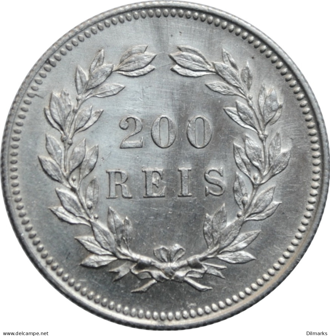 Portugal 200 Reis 1891, AU, &quot;King Carlos I (1889 - 1908)&quot; - Portugal