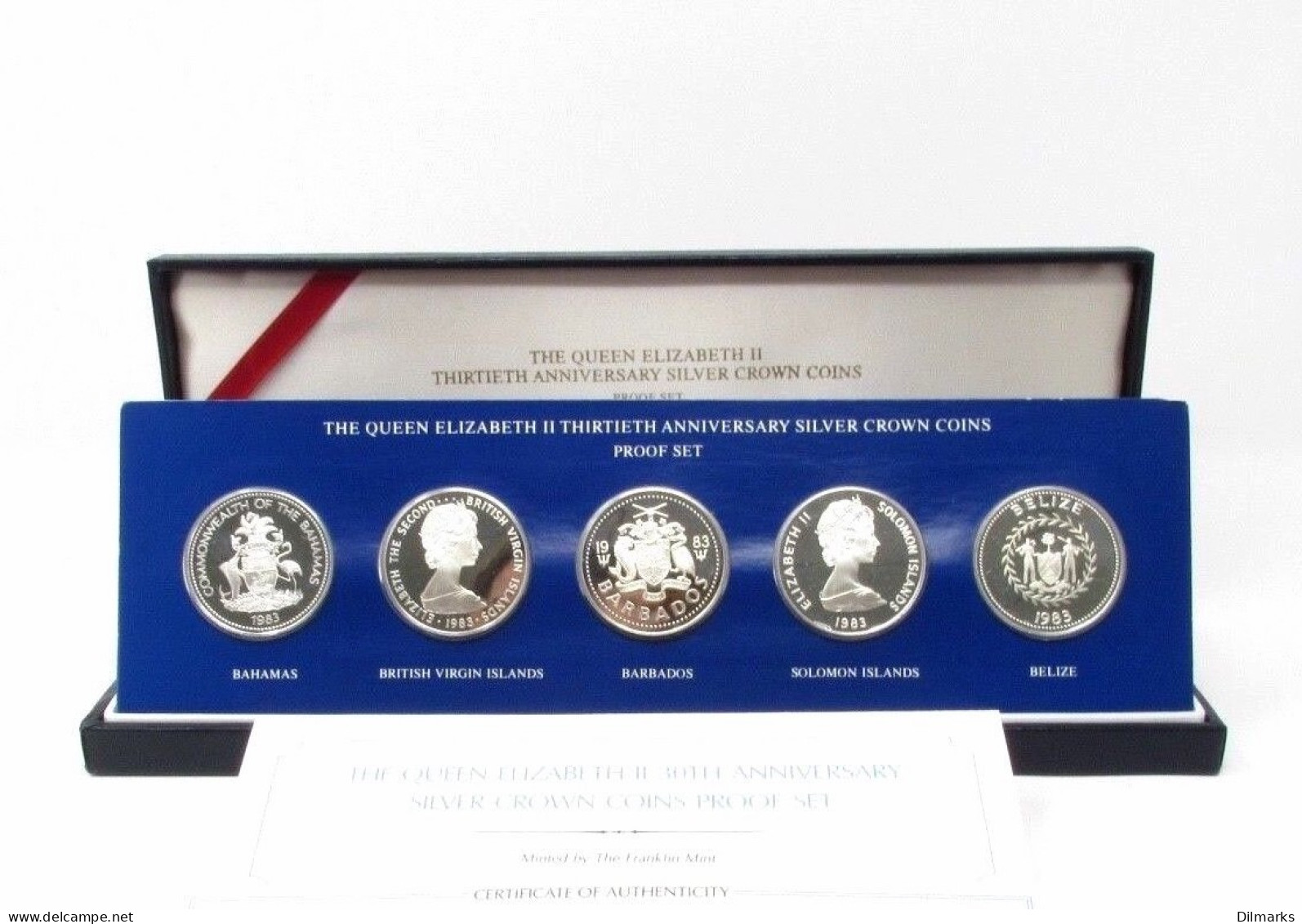 British Territories 5, 10, 25 Dollars 1983, PROOF SET, &quot;The Coronation Jubilee Crown Coins&quot; - Colonies
