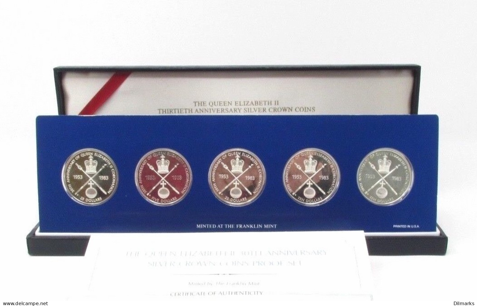 British Territories 5, 10, 25 Dollars 1983, PROOF SET, &quot;The Coronation Jubilee Crown Coins&quot; - Colonias