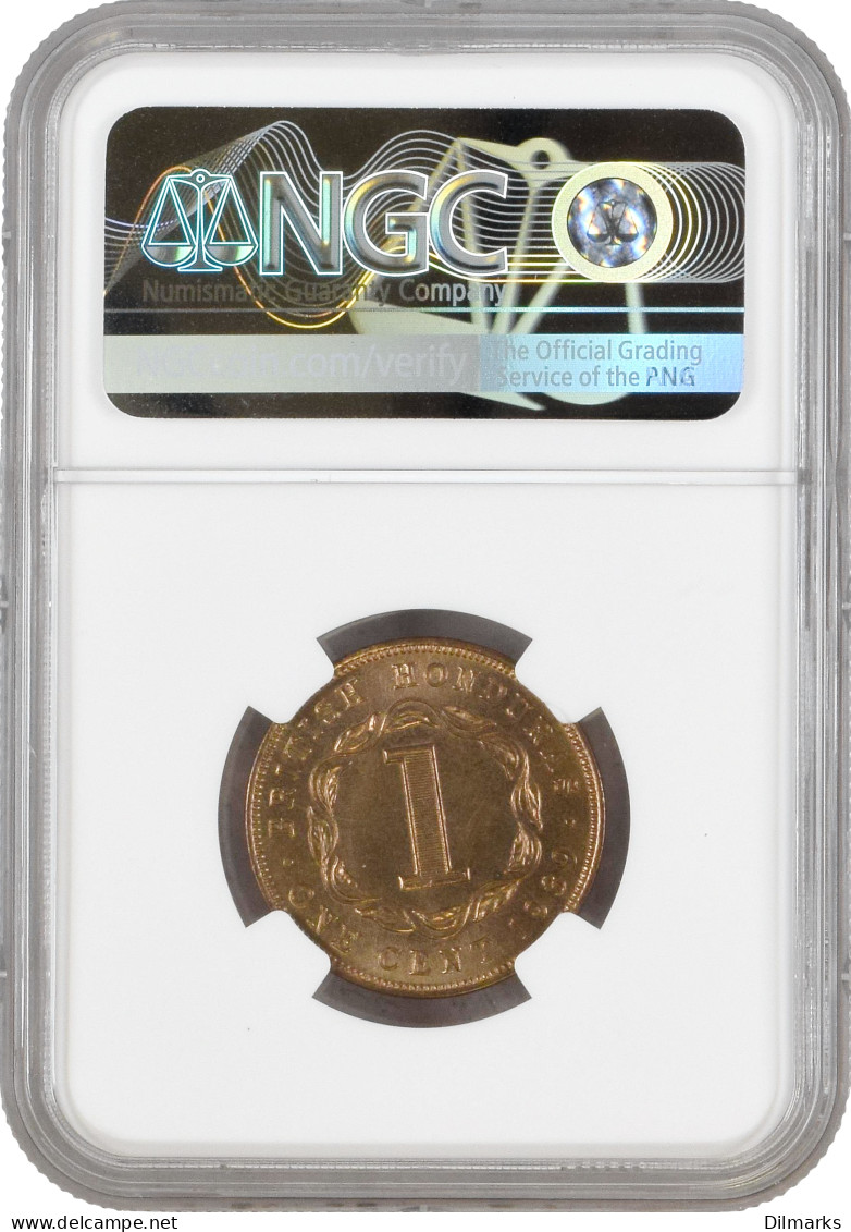 British Honduras 1 Cent 1939, NGC MS65 RB, &quot;King George VI (1937-1952)&quot; Pop 8/1 - Colonias