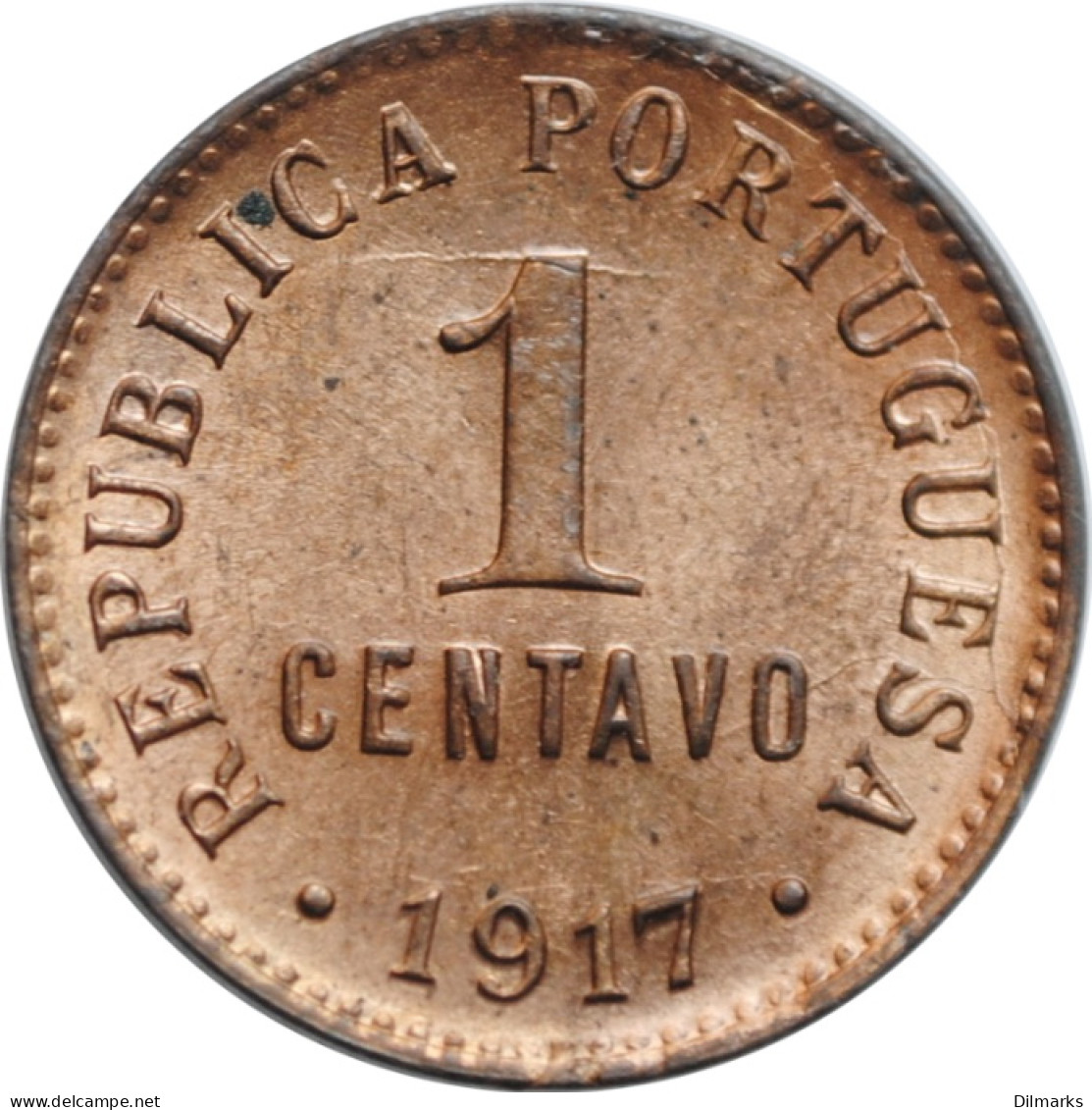 Portugal 1 Centavo 1917, BU, &quot;Portuguese Republic (1911 - 1969)&quot; - Portogallo