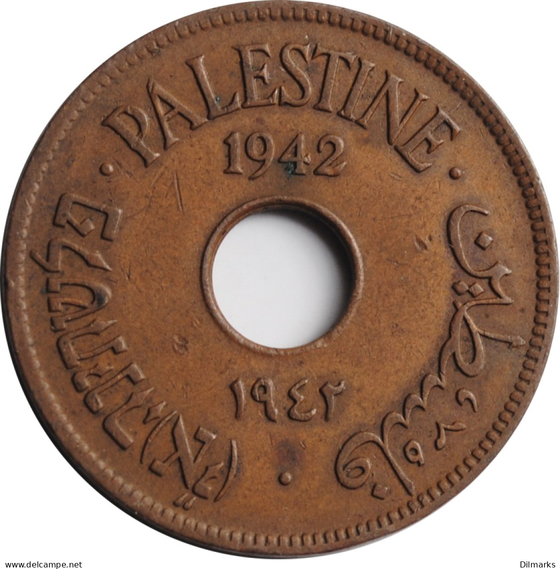 Palestine 10 Mils 1942, XF, &quot;British Mandate (1927 - 1948)&quot; - Colonias