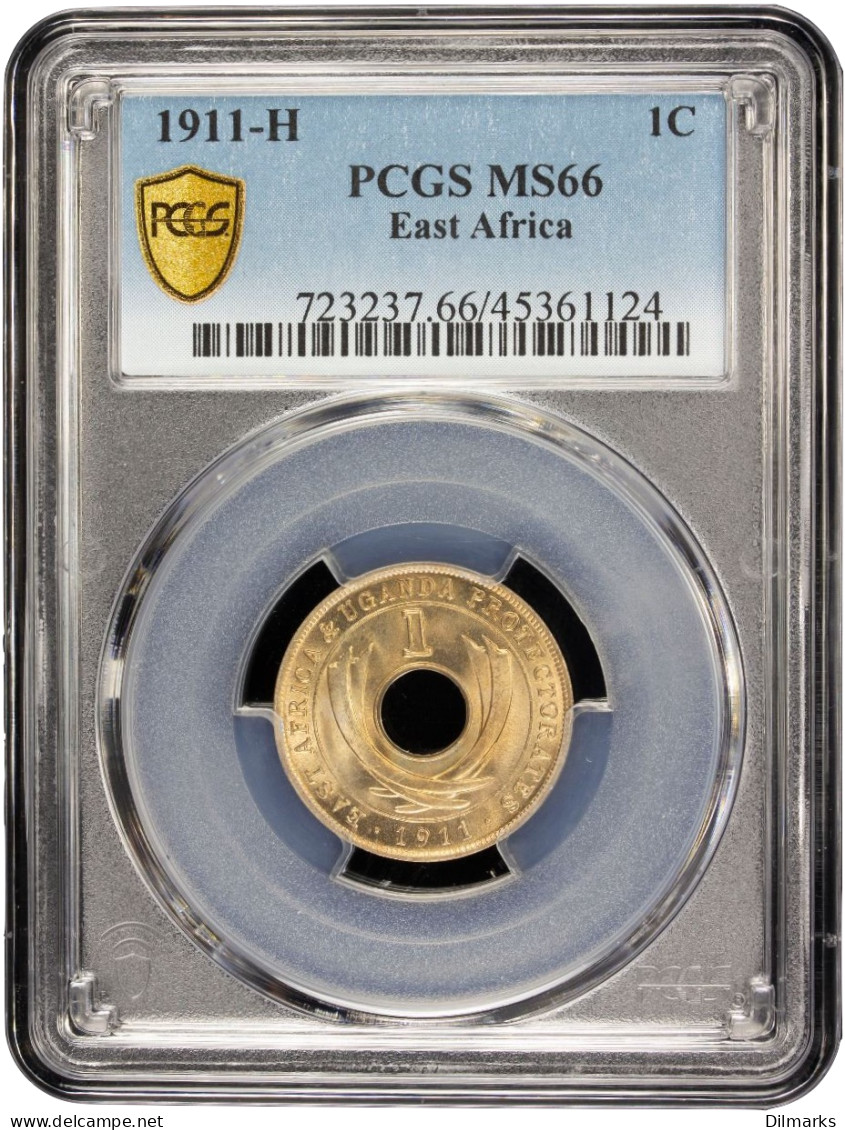 British East Africa 1 Cent 1911 N, PCGS MS66, &quot;King George V (1910 - 1936)&quot; Top Pop - Colonie