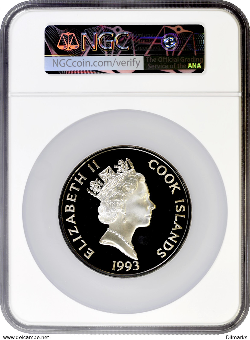 Cook Islands 100 Dollars 1993, NGC PF69 UC, &quot;500th Anniversary - Discovery Of America&quot; Top Pop - Cook