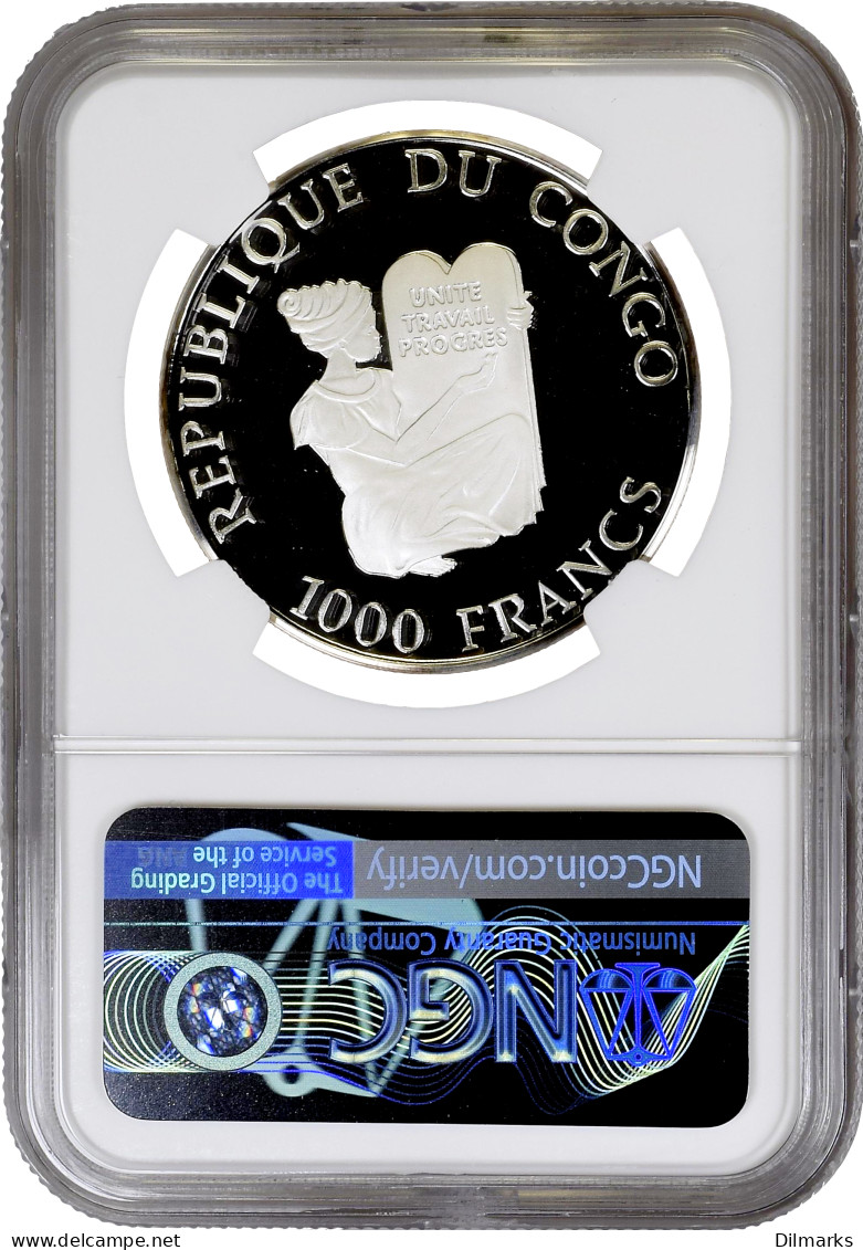 Congo Republic 1000 Francs 1993, NGC PF67 UC, &quot;Preservation Of Nature - Elephants&quot; - Other & Unclassified