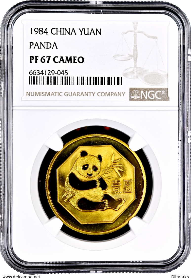 China 1 Yuan 1984, NGC PF67 CAMEO, &quot;Panda&quot; - Cile