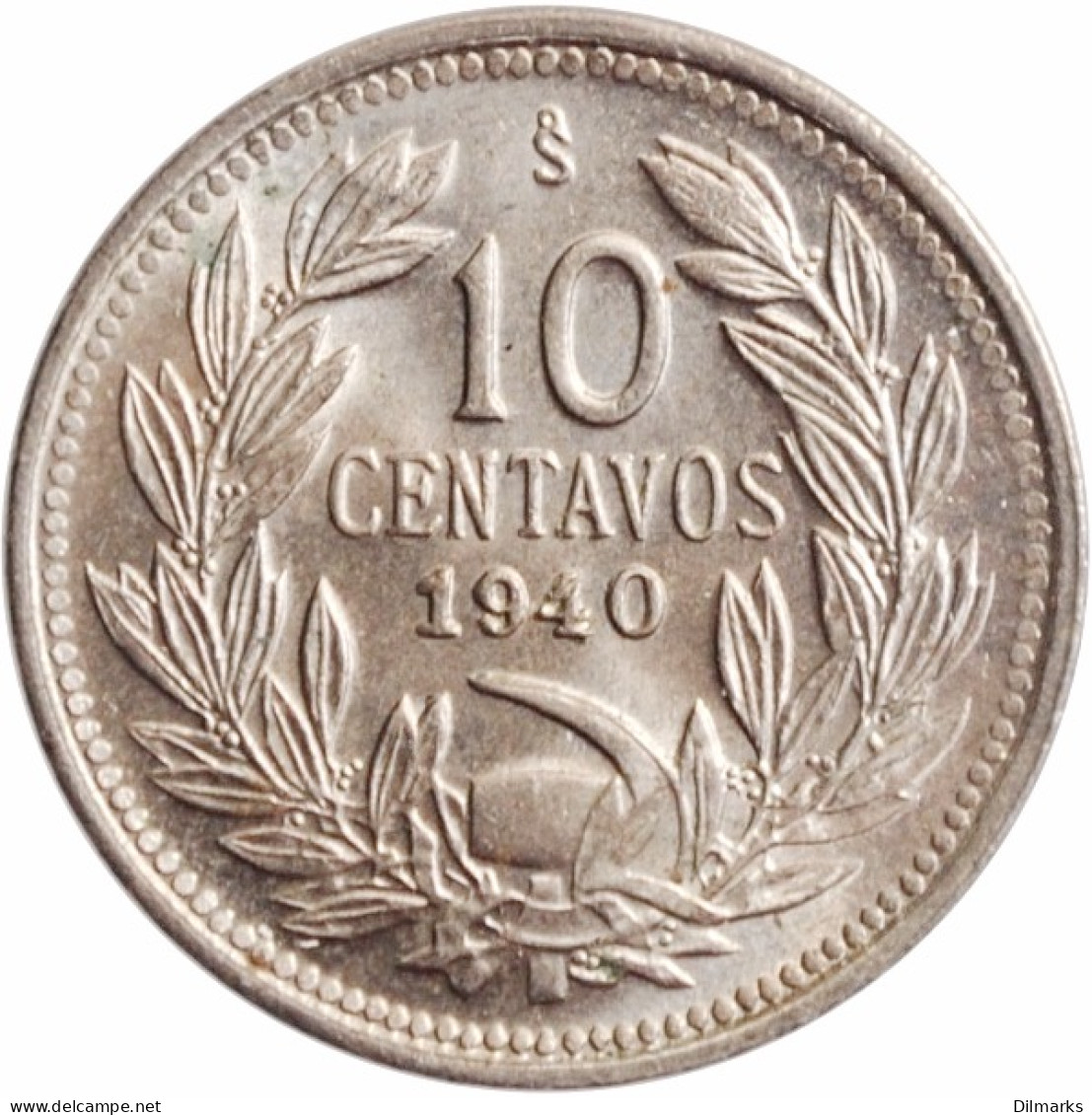 Chile 10 Centavos 1940 So, BU, &quot;Republic Of Chile (1899 - 1959)&quot; - Chile