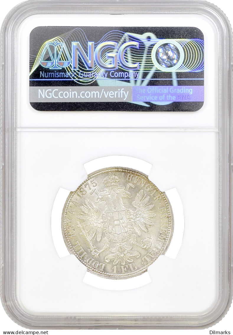 Austria 1 Florin 1875, NGC MS63+, &quot;Emperor Franz Joseph I (1848 - 1916)&quot; - Austria