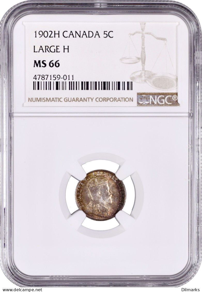 Canada 5 Cents 1902 H, NGC MS66, &quot;King Edward VII (1902 - 1910)&quot; - Cameroon