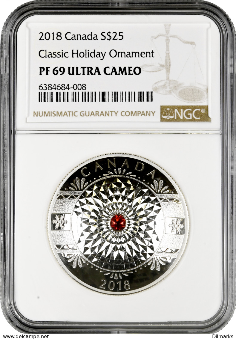 Canada 25 Dollars 2018, NGC PF69 UC, &quot;Classic Holiday Ornament&quot; - Kameroen