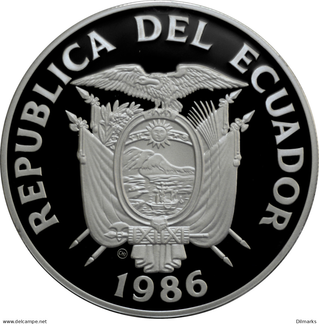 Ecuador 1000 Sucres 1986, PROOF, &quot;1986 FIFA World Cup /two Players/&quot; - Ecuador