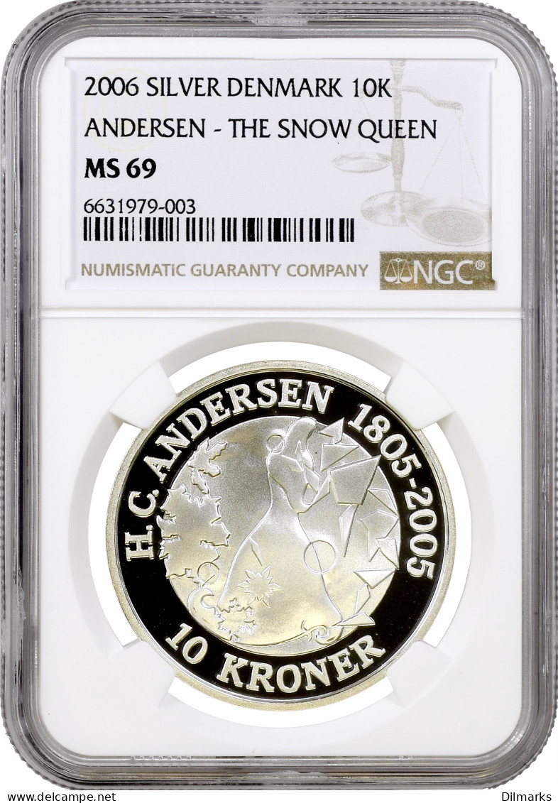 Denmark 10 Kroner 2006, NGC MS69, &quot;Fairy Tale - Snow Queen&quot; - Denmark