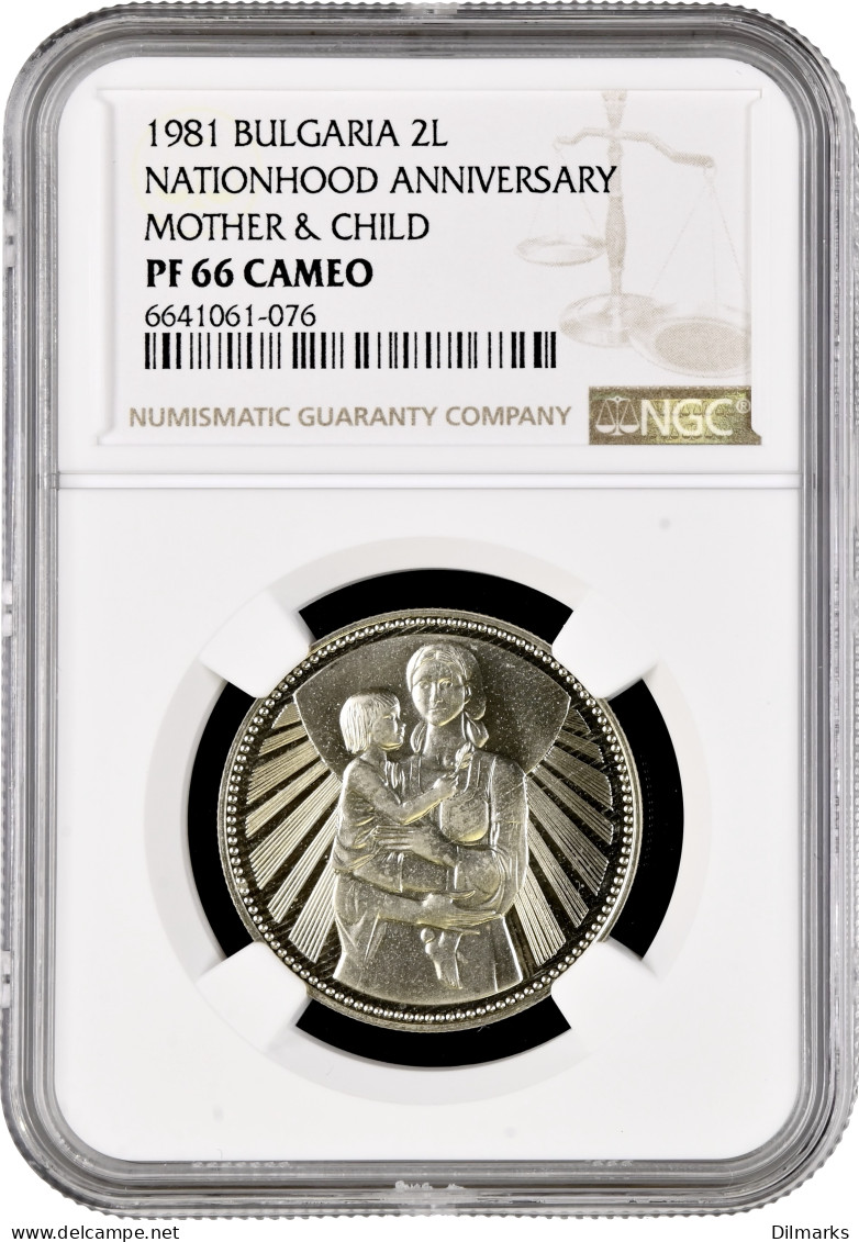 Bulgaria 2 Leva 1981, NGC PF66 CAM, &quot;1300th Anniversary - Mother And Child&quot; - Bulgarie