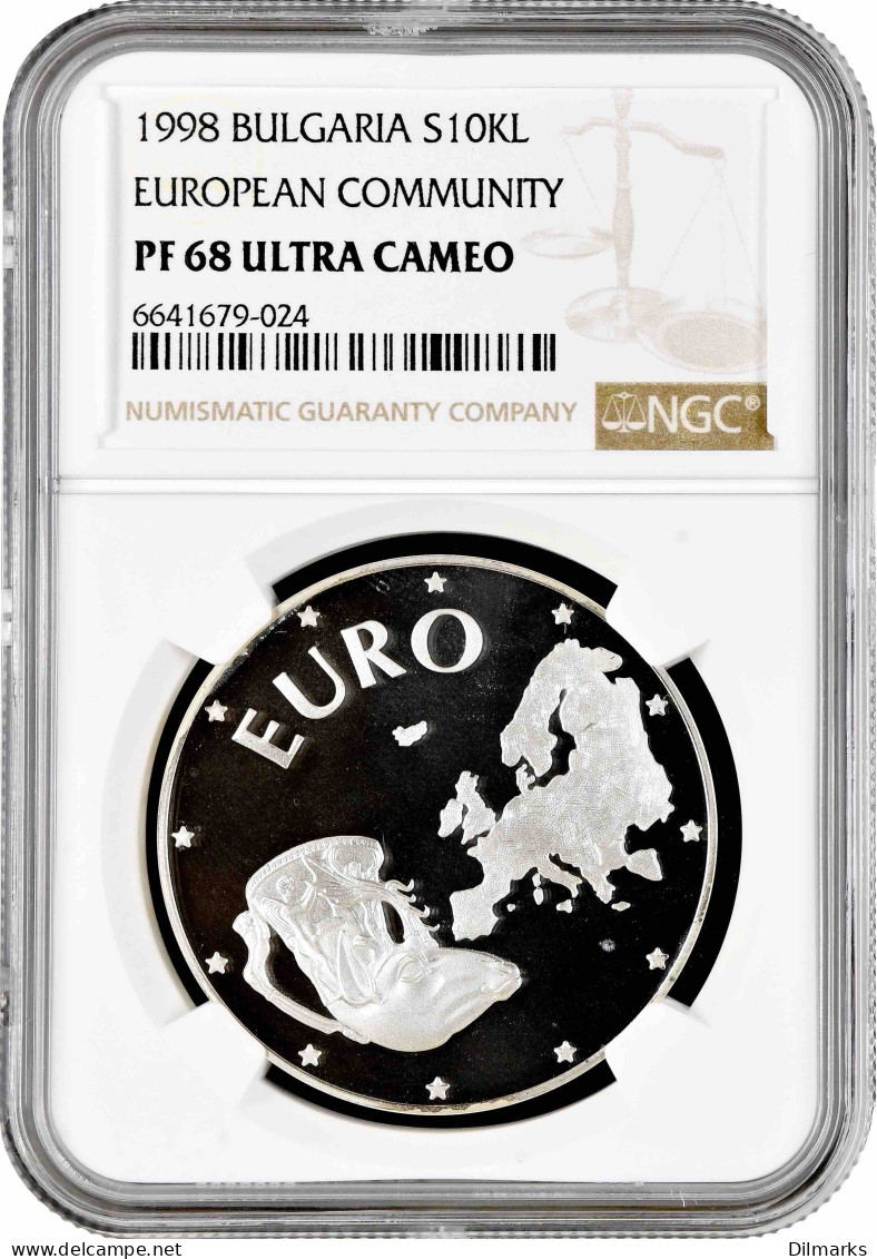 Bulgaria 10000 Leva 1998, NGC PF68 UC, &quot;Association With European Community&quot; - Bulgaria