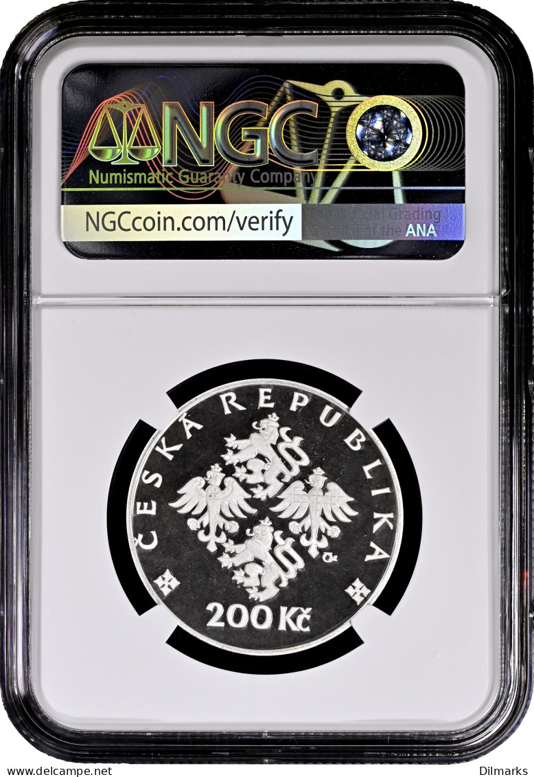 Czech Republic 200 Korun 2002, NGC PF69 UC, &quot;750th Anniversary - Death Of St. Zdislava Of Lemberk&quot; Top Pop - Tsjechië