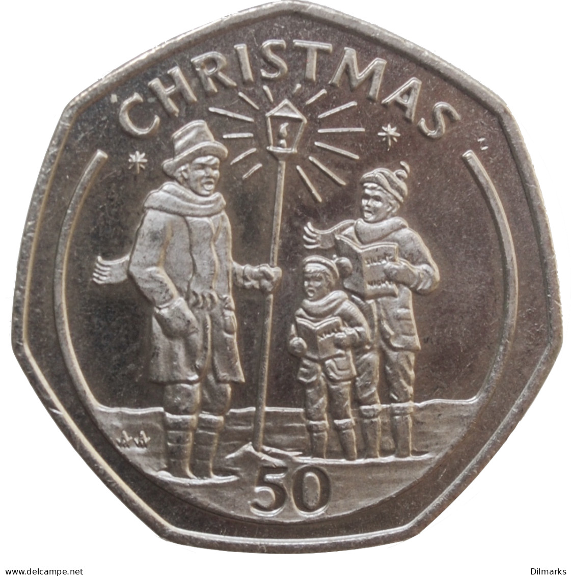 Gibraltar 50 Pence 1991 AA, UNC, &quot;Christmas&quot; - Colonies