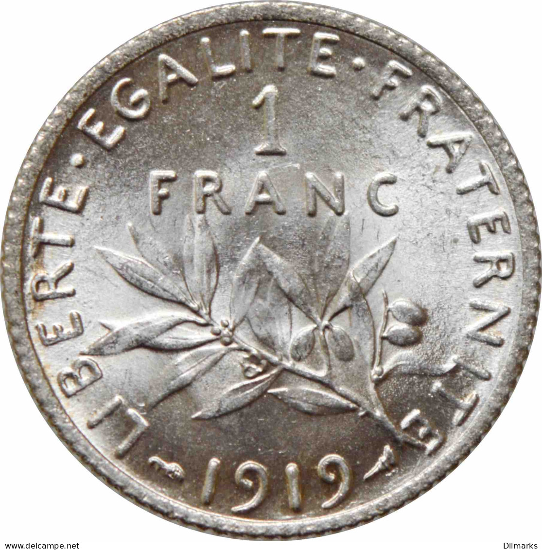 France 1 Franc 1919, BU, &quot;Third Republic (1870 - 1941)&quot; Silver Coin - Other & Unclassified