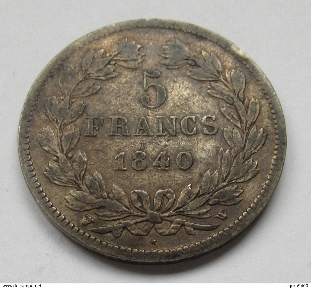 France 5 Francs 1840 W    Patina ! - 5 Francs