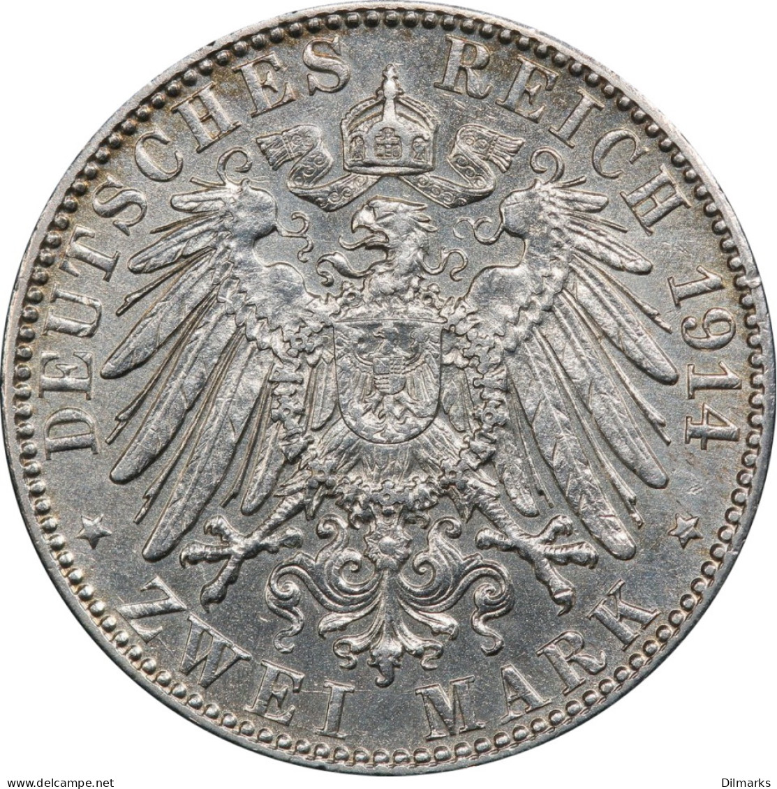 Hamburg 2 Mark 1914, UNC, &quot;Free City (1871 - 1918)&quot; - 2, 3 & 5 Mark Silber