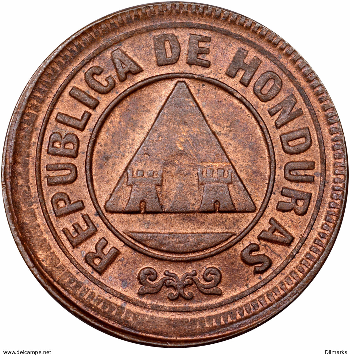 Honduras 2 Centavos 1910, NGC MS63 RB, &quot;Peso (1871 - 1930)&quot; - Honduras