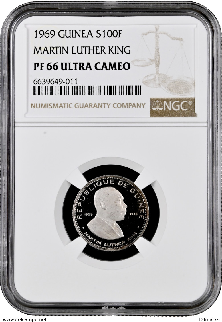 Guinea 100 Francs 1969, NGC PF66 UC, &quot;Martin Luther King&quot; - Guinee