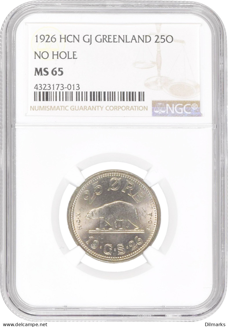 Greenland 25 Ore 1926, NGC MS65, &quot;Krone (1926 - 1964)&quot; - Groenland