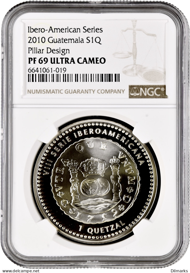 Guatemala 1 Quetzal 2010, NGC PF69 UC, &quot;Ibero-America - Historical Coins&quot; - Guatemala