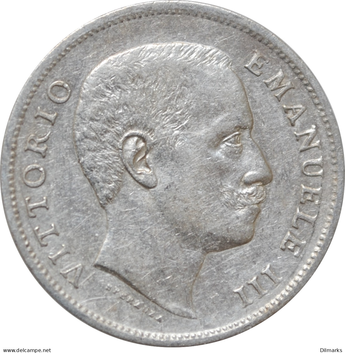 Italy 1 Lira 1907 R, XF, &quot;King Vittorio Emanuele III (1900 - 1946)&quot; - Israele