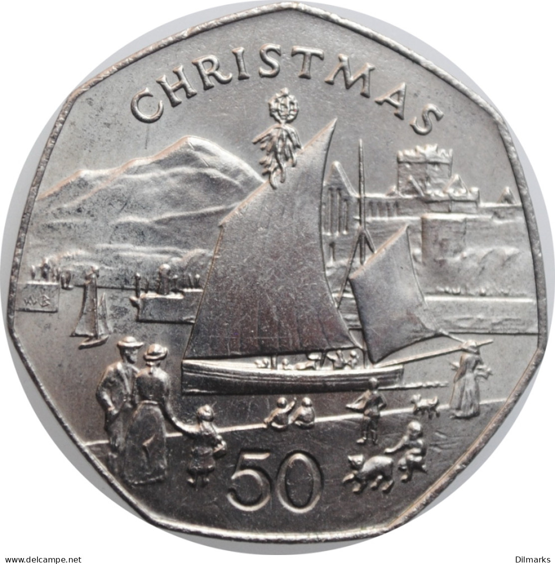 Isle Of Man 50 Pence 1981 AB, UNC, &quot;Christmas&quot; - Altri & Non Classificati