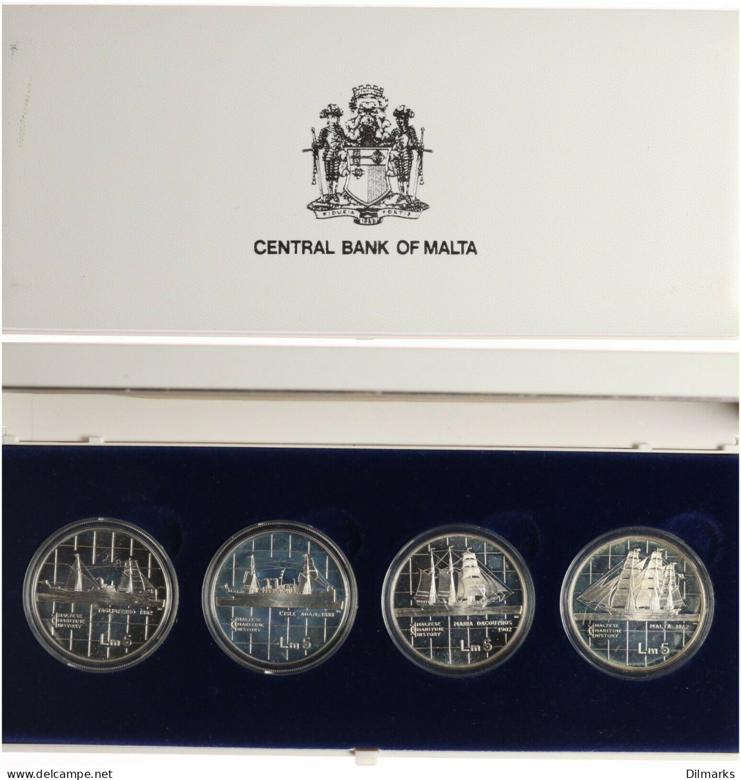 Malta 5 Liri Set 1985, PROOF, &quot;Maritime History&quot; - Malte