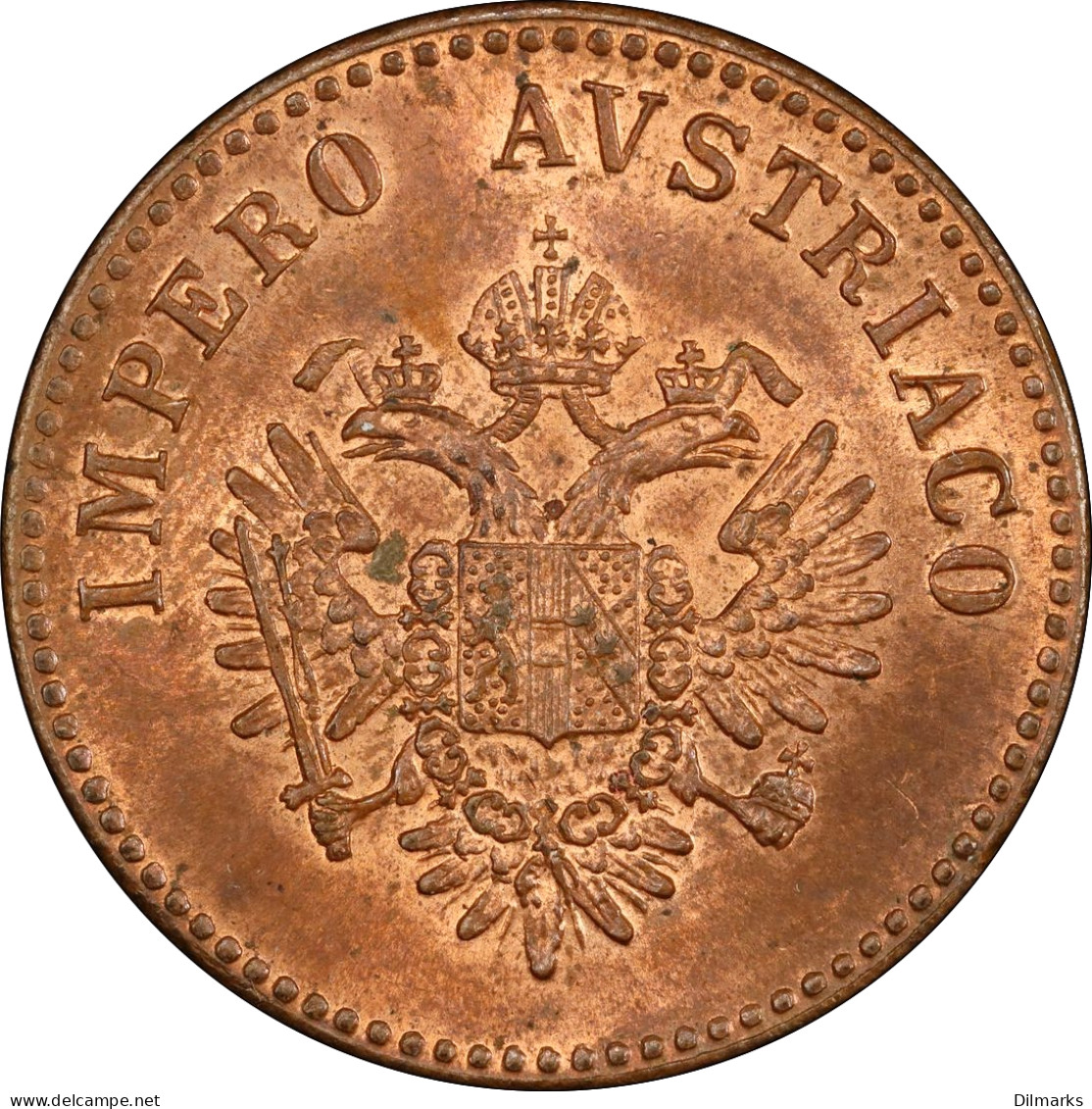 Lombardy-Venetia 5 Centesimi 1852 V, PCGS MS64 RB, &quot;Franz Joseph I (1848-1866)&quot; - Lithuania