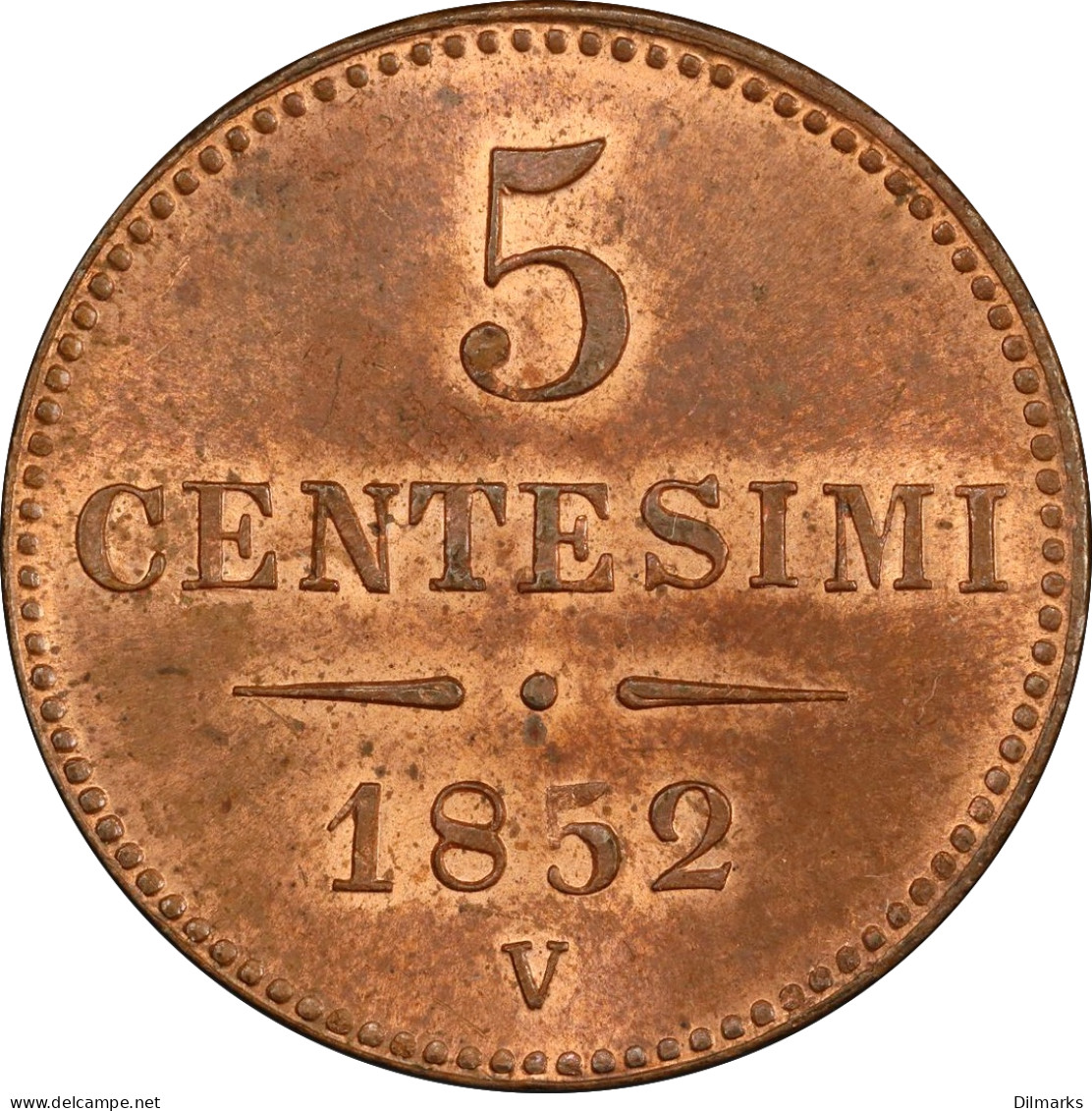 Lombardy-Venetia 5 Centesimi 1852 V, PCGS MS64 RB, &quot;Franz Joseph I (1848-1866)&quot; - Litouwen
