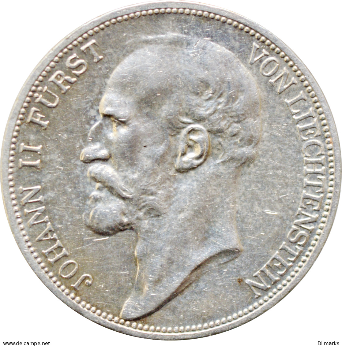 Liechtenstein 2 Francs 1924, UNC, &quot;Prince Johann II (1858 - 1929)&quot; - Liechtenstein