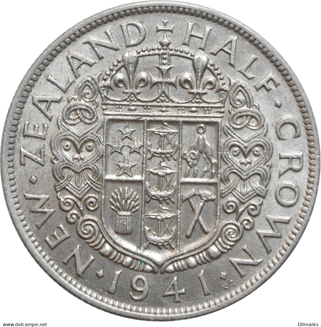New Zealand 1/2 Crown 1941, AU, &quot;King George VI (1937 - 1952)&quot; - Nuova Zelanda