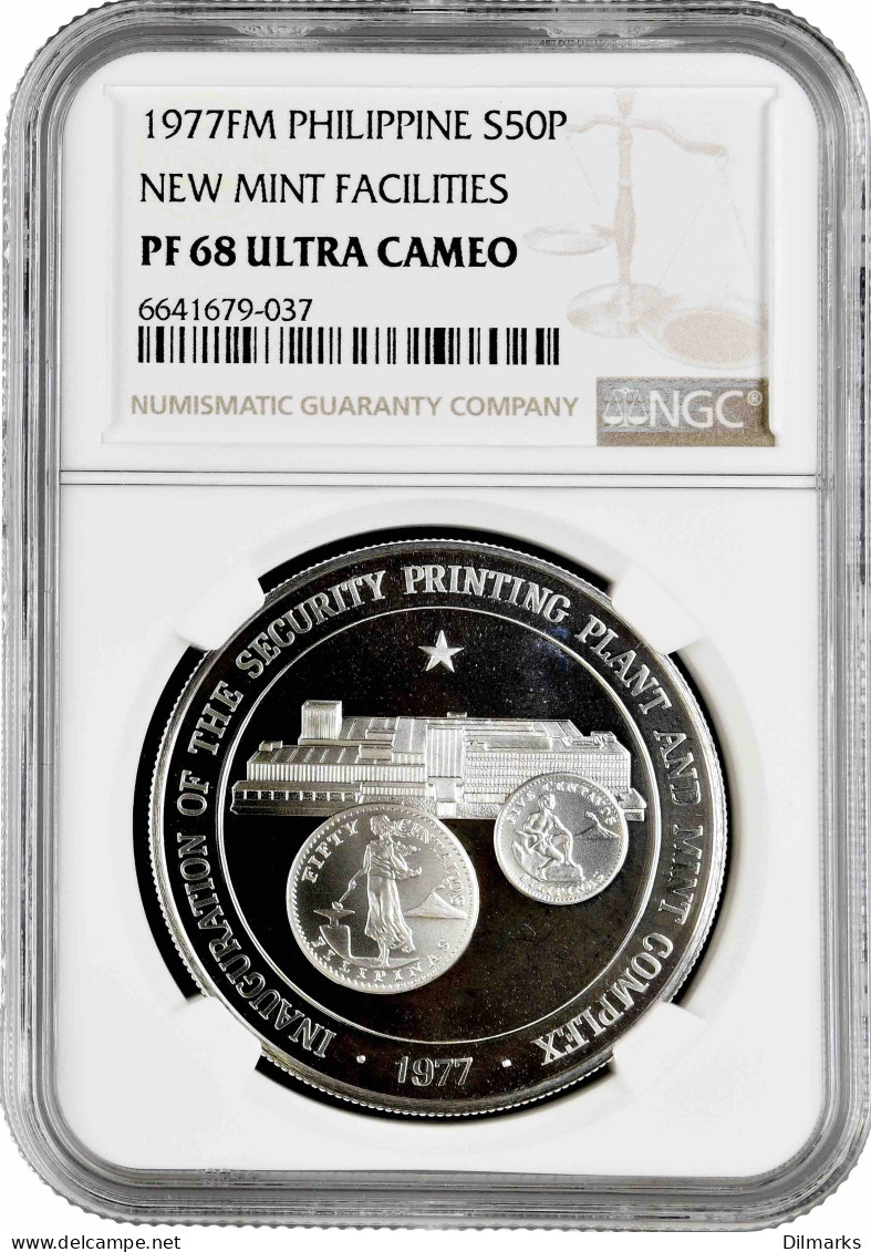 Philippines 50 Piso 1977, NGC PF68 UC, &quot;New Mint Facilities&quot; - Philippines