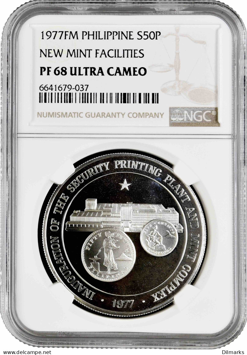 Philippines 50 Piso 1977, NGC PF68 UC, &quot;New Mint Facilities&quot; - Filippijnen