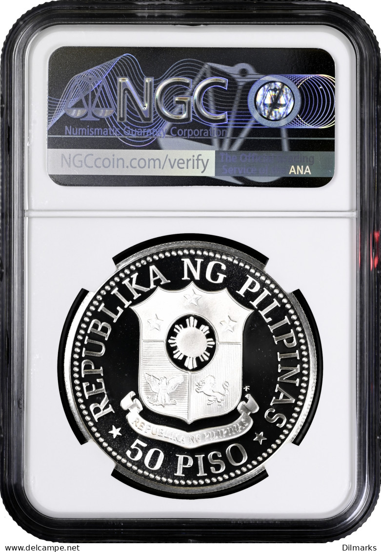 Philippines 50 Piso 1975, NGC PF69 UC, &quot;3rd Anniversary Of The New Society&quot; - Filippijnen