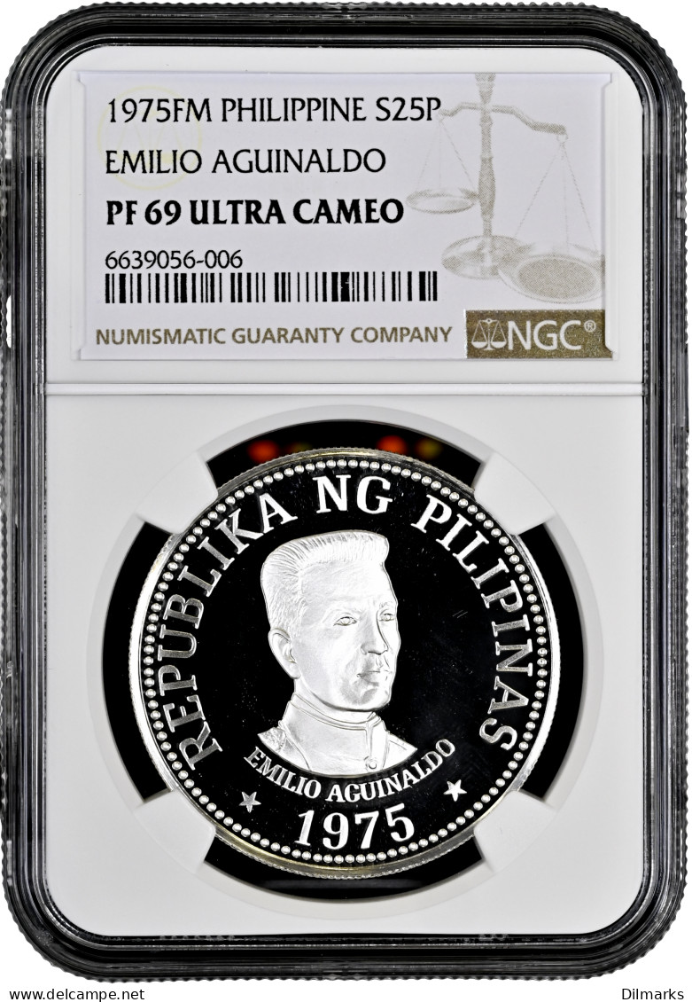 Philippines 25 Piso 1975, NGC PF69 UC, &quot;Emilio Aguinaldo&quot; - Philippines