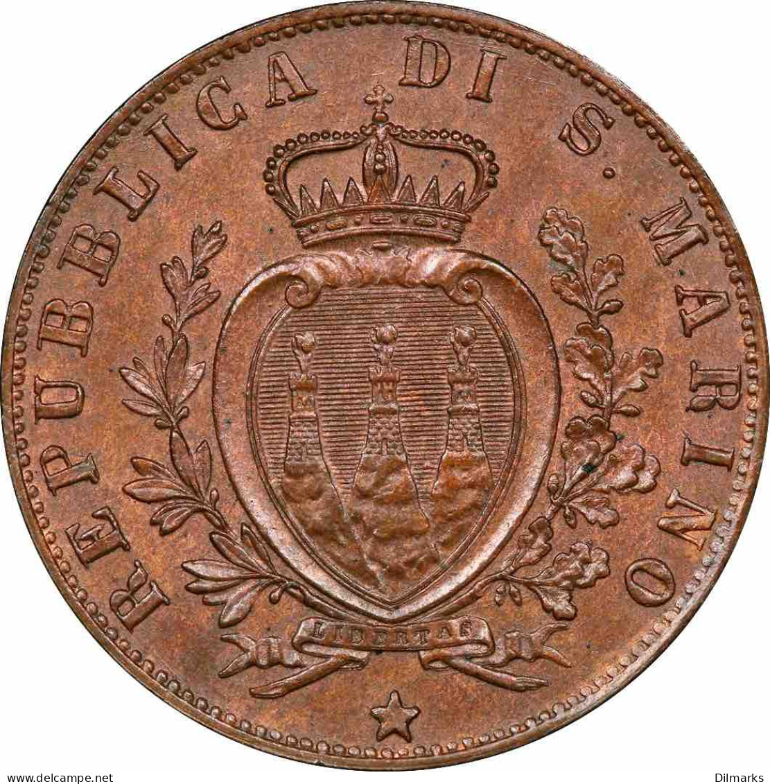 San Marino 5 Centesimi 1894, PCGS MS65 BN, &quot;Republic Of San Marino (1864-1938)&quot; - Autres – Afrique