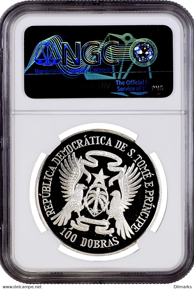 St. Thomas &amp; Prince Island 100 Dobras 1984, NGC PF67 UC, &quot;FAO - World Fisheries Conference&quot; - Colonias