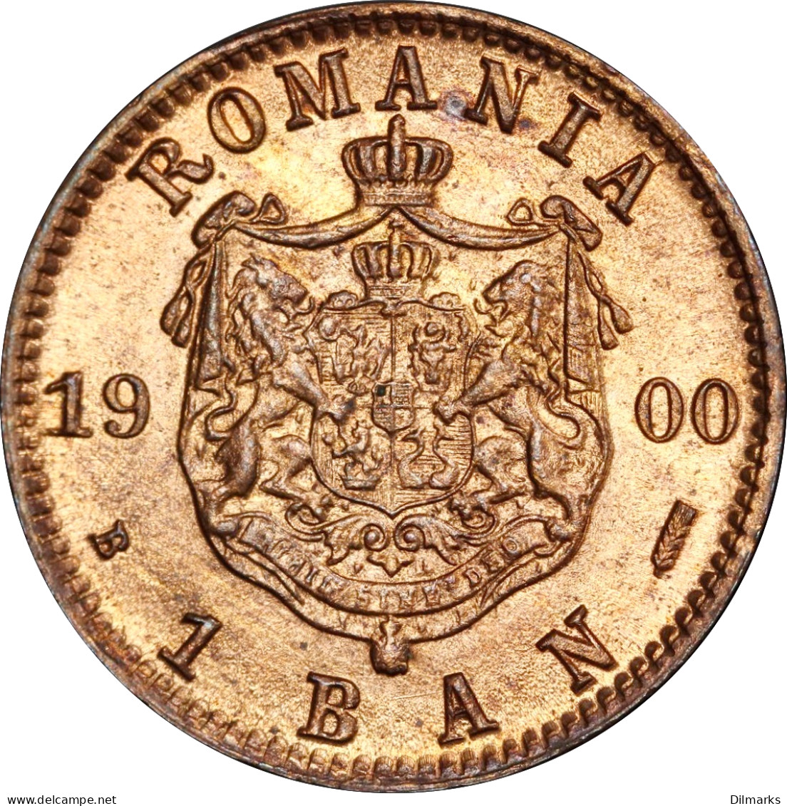 Romania 1 Ban 1900 B, PCGS MS65 RB, &quot;King Carol I (1881 - 1914)&quot; - Romania