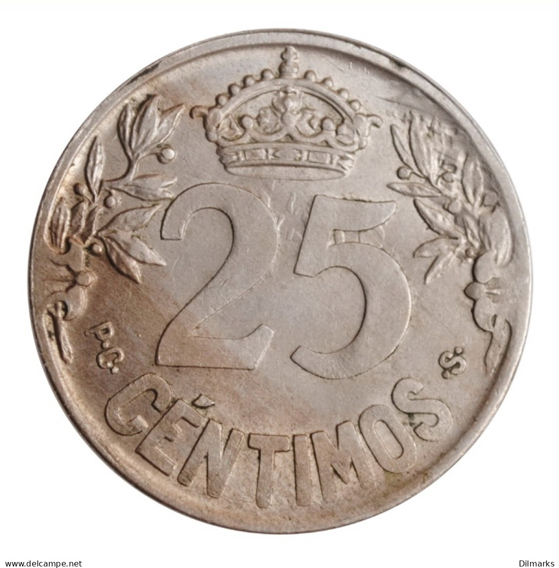 Spain 25 Centimos 1925, UNC, &quot;King Alfonso XIII (1886 - 1931)&quot; - Other & Unclassified